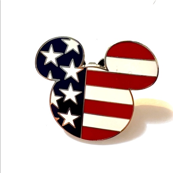 Red White and Blue Mickey Mouse Pin. Vintage - Picture 1 of 3